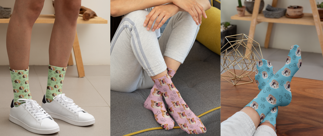 🐾 Dein Hund auf Socken & Boxershorts – Jetzt personalisieren!“