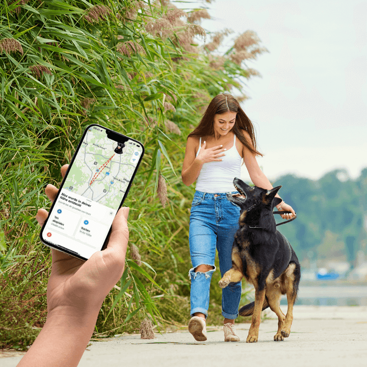 SafeTrack Lederhalsband – mit AirTag-Fach